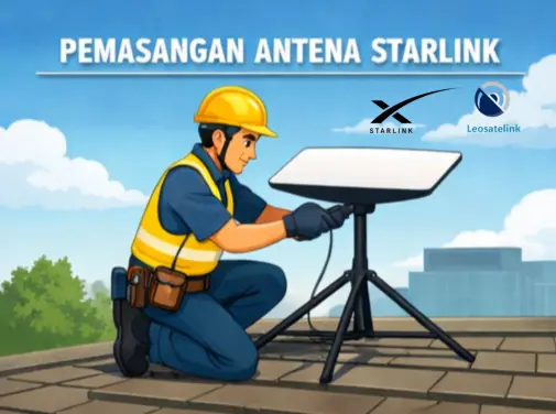 Instalasi Starlink Logistik Leosatelink