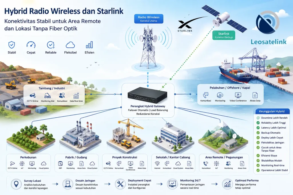 hybrid internet radio wireless dan starlink dari leosatelink
