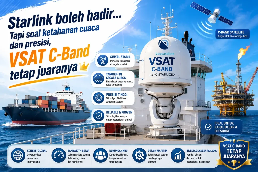 peran penting vsat c-band dalam industri maritim dan offshore