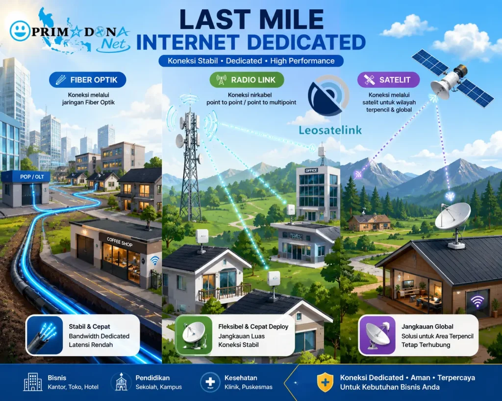 Last Mile Layanan Internet Dedicated Terbaik-Fiber-Optik-Radio-Wireless-VSAT-C-Band-Starlink